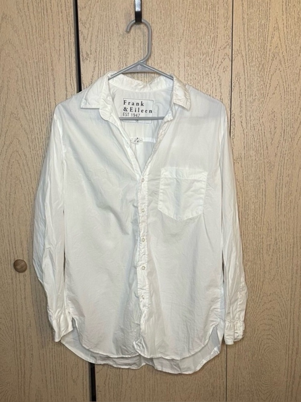 Frank & Eileen Joedy White Poplin Button Down Shirt S
